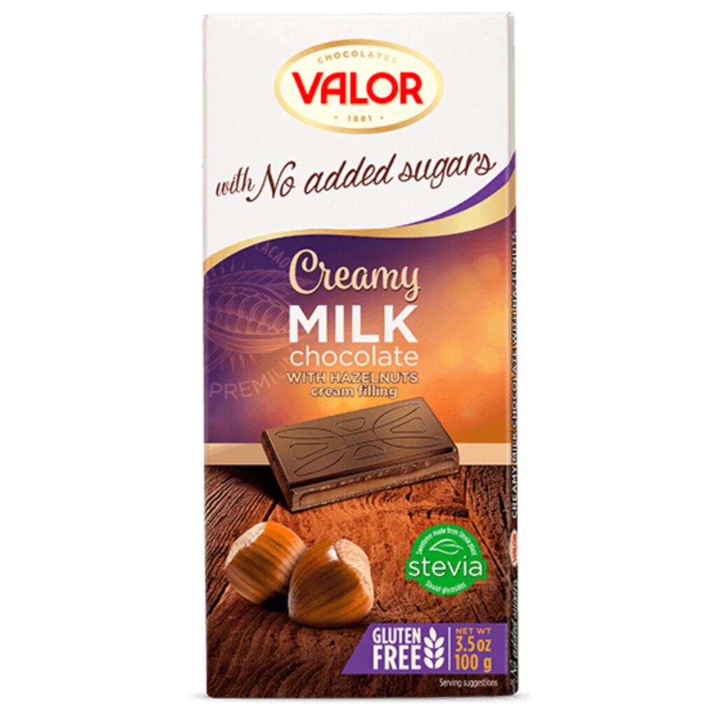 Creamy Chocolate leche con crema de avellanas x 100g Valor